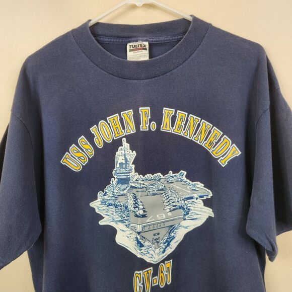 Tultex Vintage USS John F Kennedy CV-67 Big John Aircraft Carrier Graphic Tee XL - Picture 2 of 6